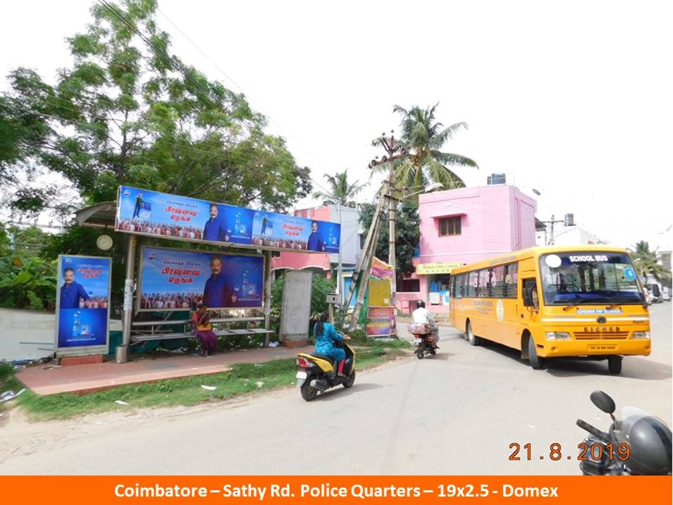 Book Bus Shelter Advertising Online in Coimbatore, Hoardings Company Coimbatore, Flex Banner TN, Bus Advertising India, BQS Branding agency